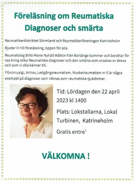 Föreläsning om Reumatiska diagnoser och smärta
