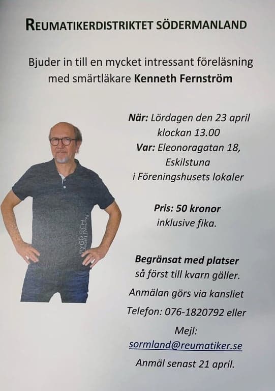 Föreläsning med smärtläkaren Kenneth Fernström